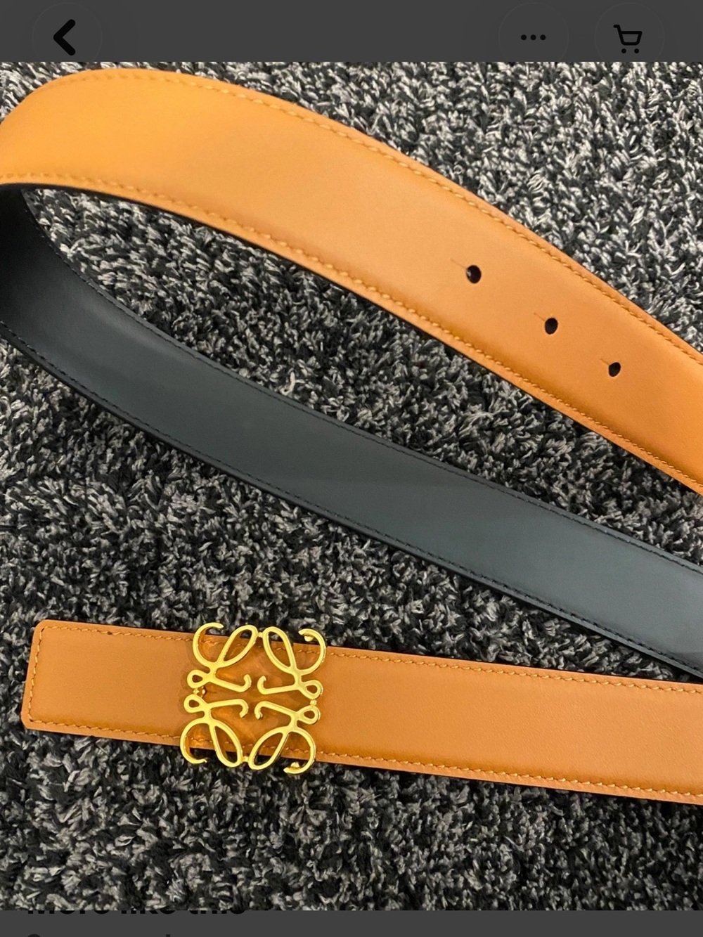 Loewe size black leather belt size 85